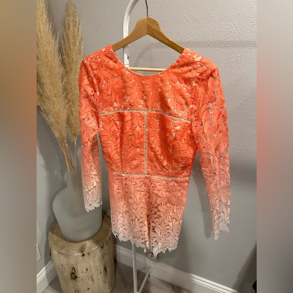 Pink ombré lace romper